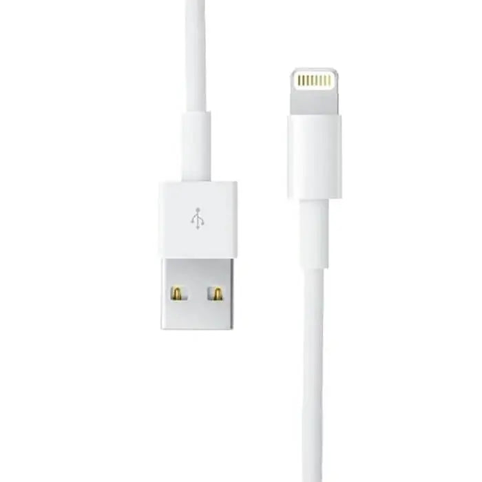 Hvit 2m Lightning USB-kabel kompatibel med Apple-enheter.